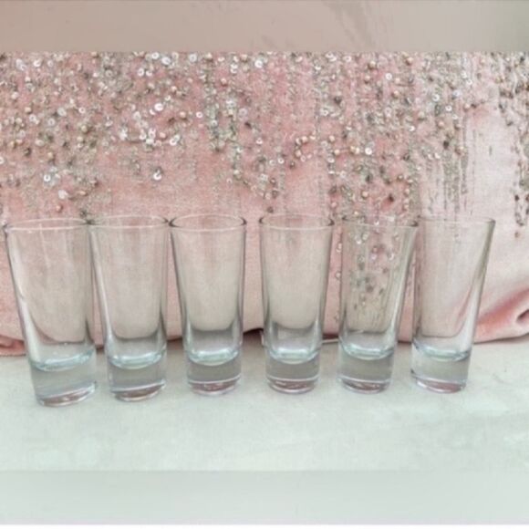 Vintage 2 oz. Heavy Glass Shot Glass Set of 6 - Picture 5 of 8